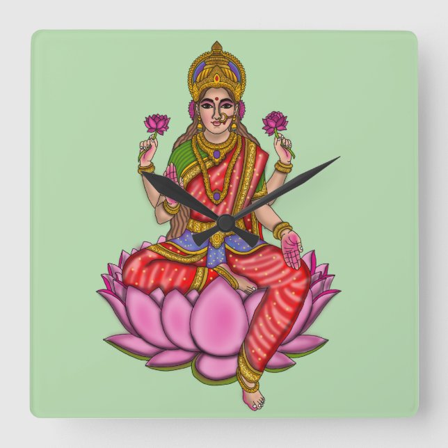 Göttin Lakshmi Wanduhr (Vorderseite)