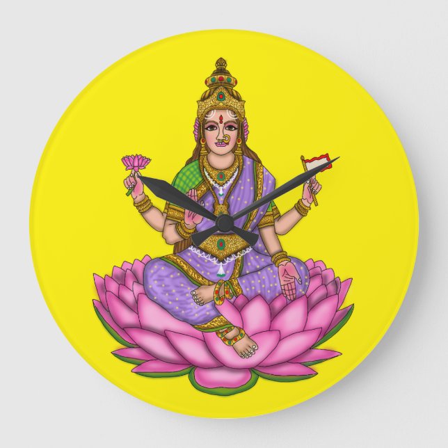 Göttin Lakshmi Wanduhr (Vorderseite)