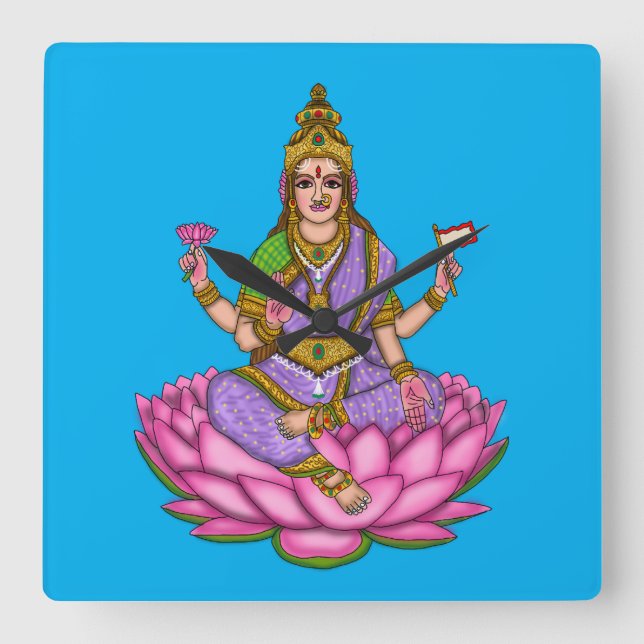 Göttin Lakshmi Wanduhr (Vorderseite)