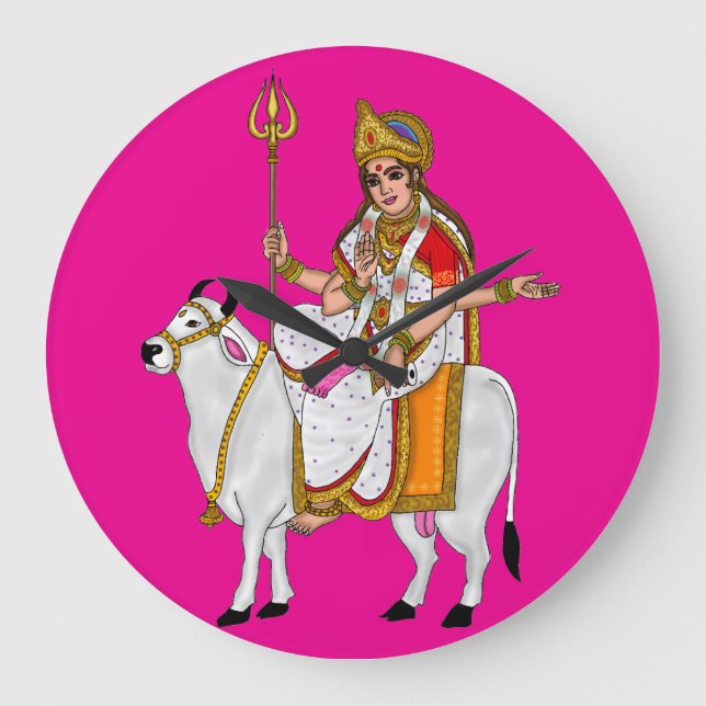 Göttin Mahagauri Wanduhr (Vorderseite)