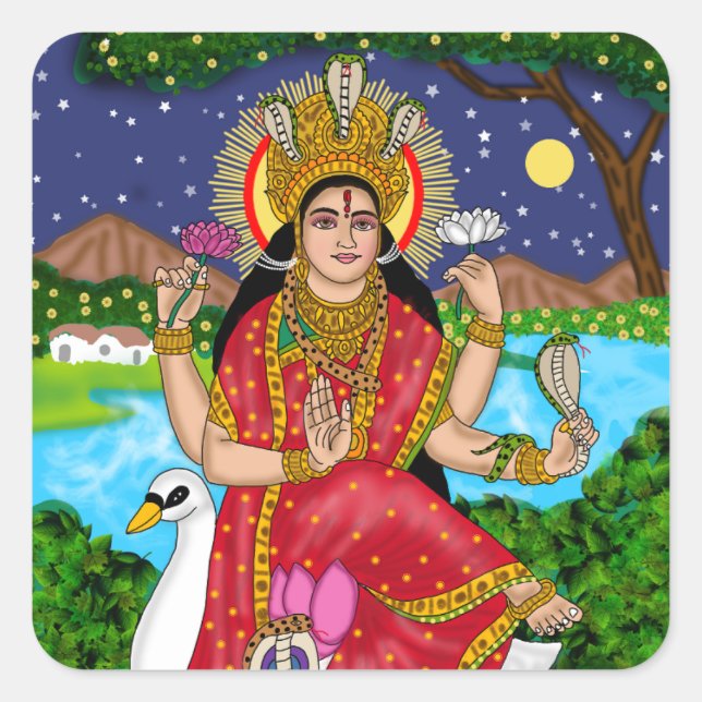 Göttin Mansa Devi Aufkleber (Vorderseite)
