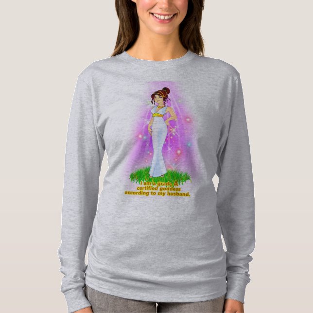 Göttin Maternity T - Shirt (Braunhaar) (Vorderseite)
