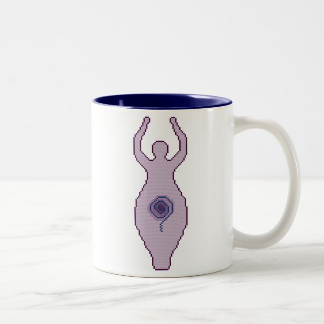 Göttin-Querstich Zweifarbige Tasse (Rechts)