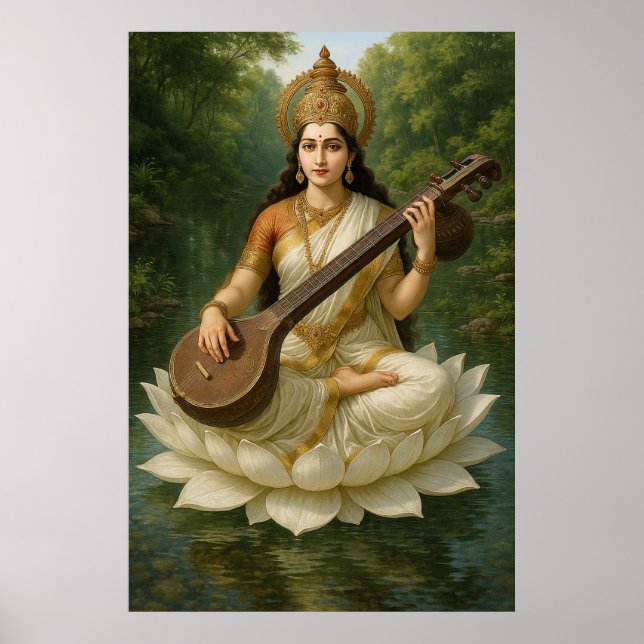 Göttin Saraswati Die göttliche Maus des Wissens Poster (Vorne)