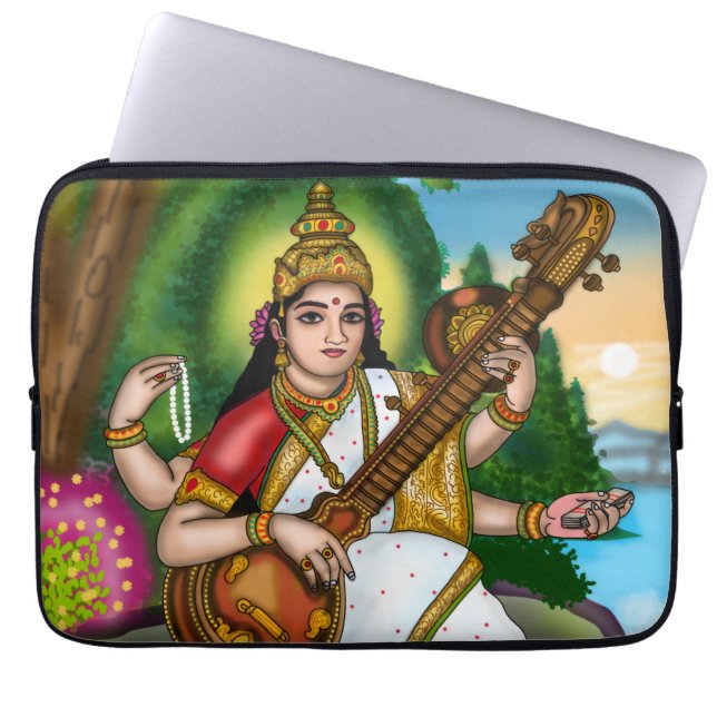 Göttin Saraswati Handyhülle Laptopschutzhülle (Vorderseite)