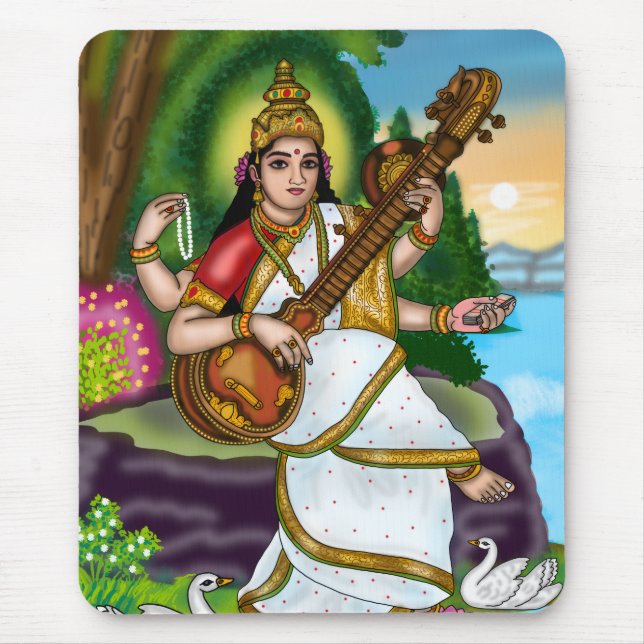 Göttin Saraswati-Mauspad Mousepad (Vorne)