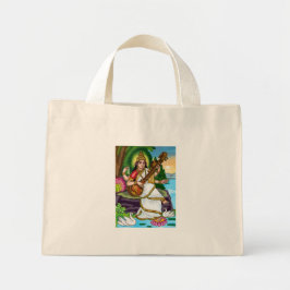 Göttin Saraswati-Totentasche Mini Stoffbeutel