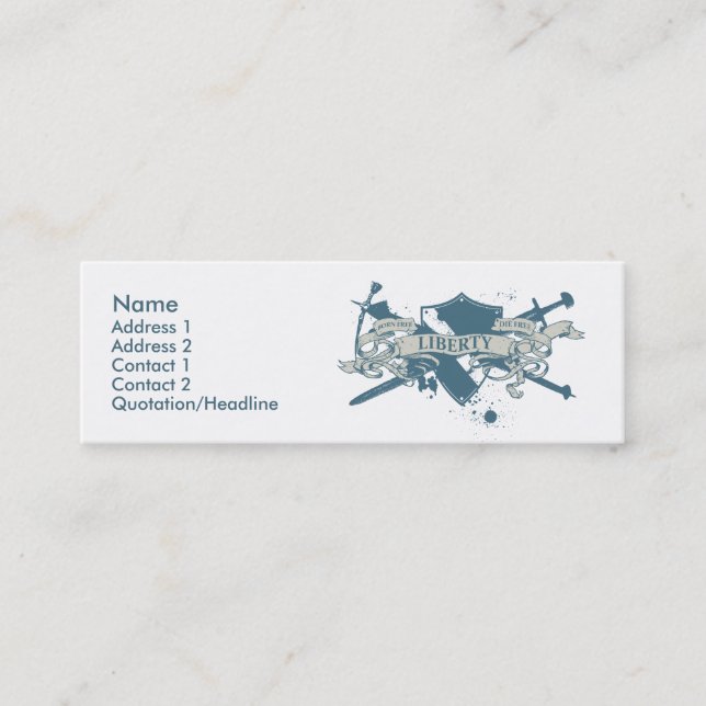 Göttin-Schild-Visitenkarte Mini Visitenkarte (Vorderseite)