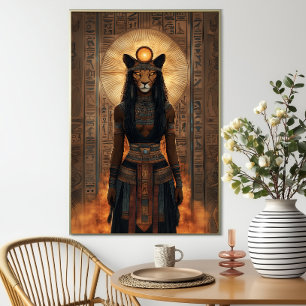 Göttin Sekhmet Abstrakte ägyptische Löwinnen-Kunst Poster