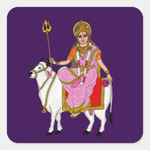 Göttin Shailputri Aufkleber
