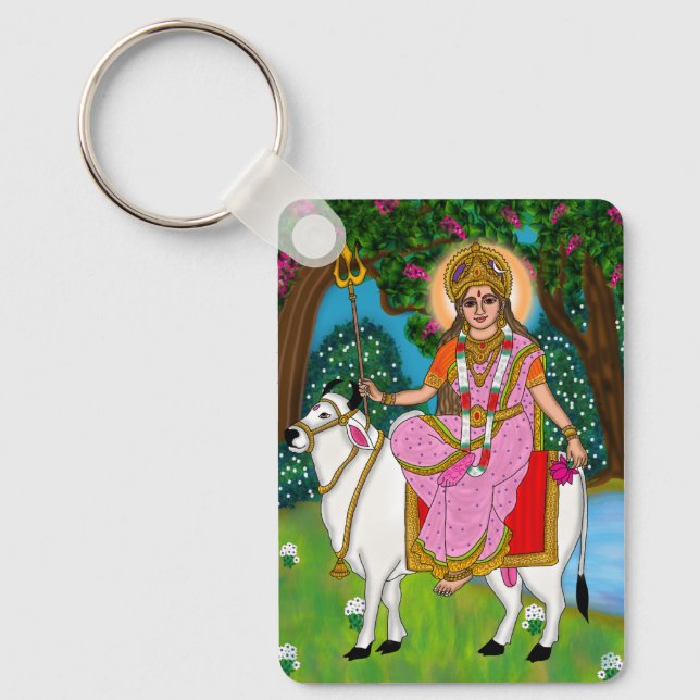 Göttin Shailputri Schlüsselanhänger (Vorderseite)