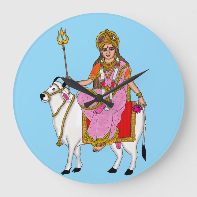 Göttin Shailputri Wanduhr (Vorderseite)