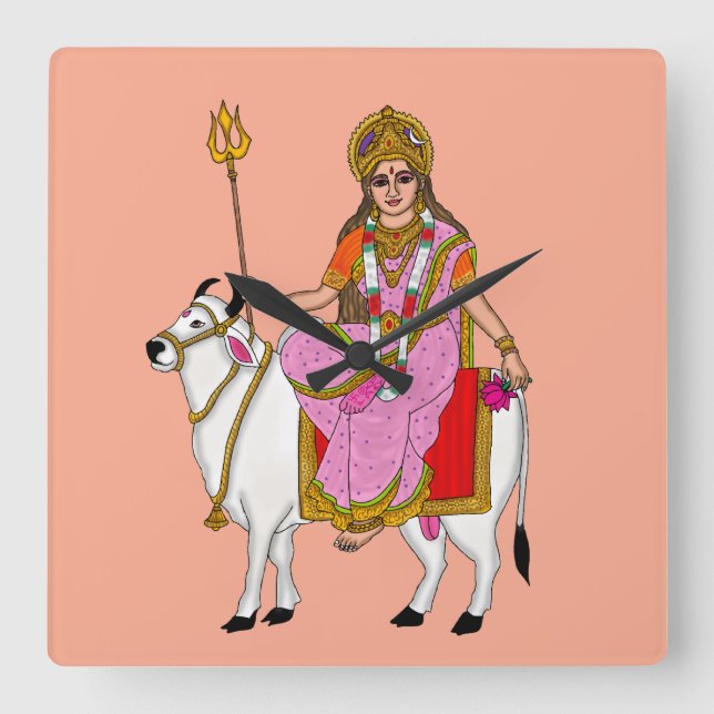 Göttin Shailputri Wanduhr (Vorderseite)