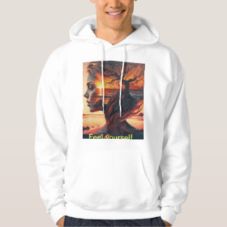 Göttin Silhouette und Sonnenuntergang Küste. Hoodie