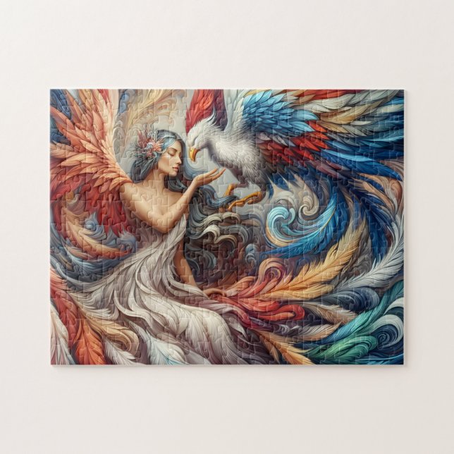 Göttin und Feuervogel Puzzle (Horizontal)