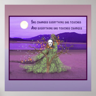 Göttin und Mond Poster