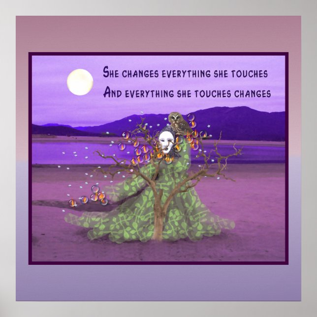 Göttin und Mond Poster (Vorne)