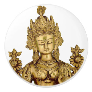Göttin-Yoga-Tibet-Kunst-Frieden Taras Buddha Keramikknauf