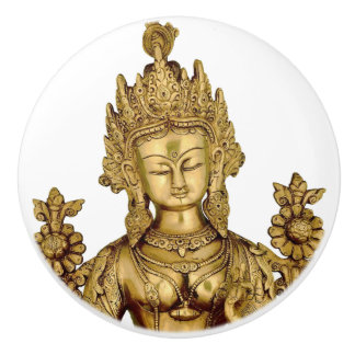 Göttin-Yoga-Tibet-Kunst-Frieden Taras Buddha Keramikknauf