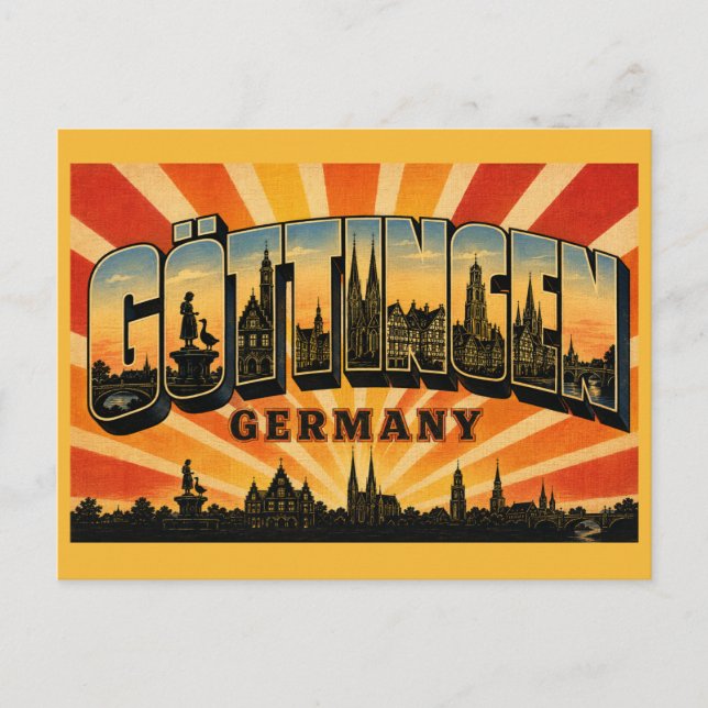 Göttingen Deutschland Gänseliesel Postkarte (Vorderseite)
