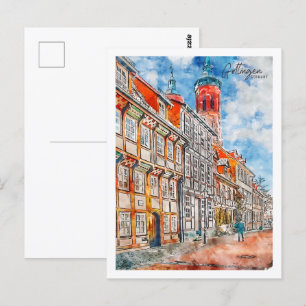 Göttingen Deutschland Reiseort Wasserfarbe Postkarte