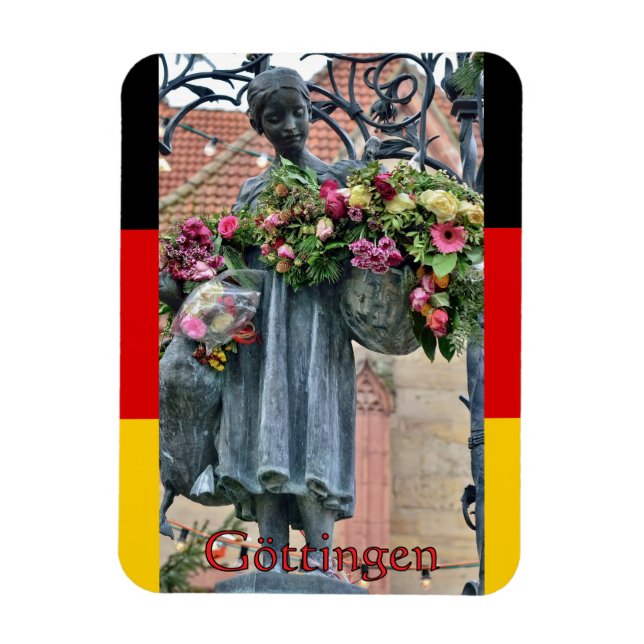Göttinger berühmte Statue von Mädchen mit Blumen Magnet (Vertikal)