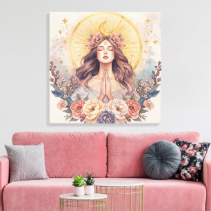 Göttinnen-Boho-Wandkunst Göttliche feminine Ener Leinwanddruck