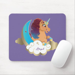 Göttlich das Einhorn   Mond und Wolken Mousepad