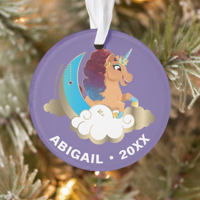 Göttlich das Einhorn | Mond und Wolken Ornament (Baum)