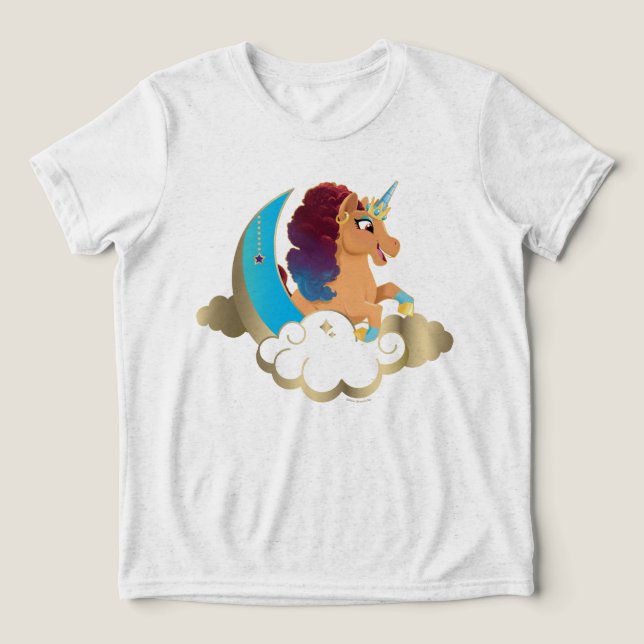 Göttlich das Einhorn | Mond und Wolken Tri-Blend Shirt (Design Vorderseite)