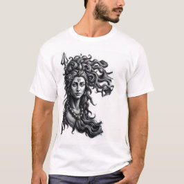 Göttlich: Shiva Holzkohle Kunst T-Shirt