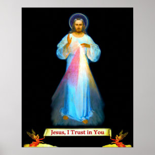 Göttliche Barmherzigkeit Jesus Faustina und Engel Poster