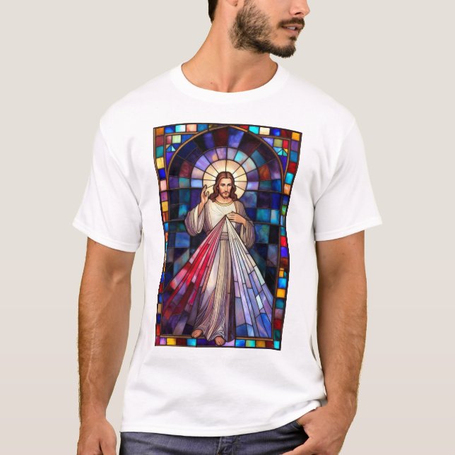 Göttliche Barmherzigkeit Jesus Herren T-Shirt (Vorderseite)