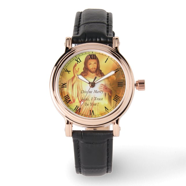 Göttliche Barmherzigkeit Jesus, ich vertraue auf d Armbanduhr (Vorderseite)