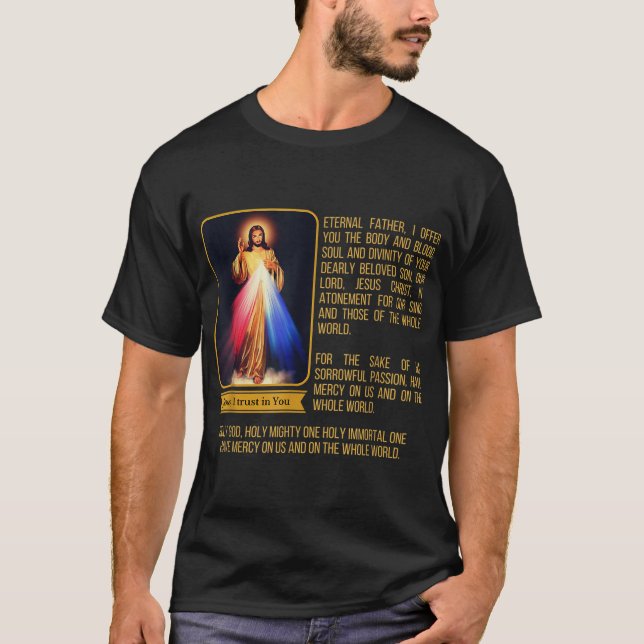 Göttliche Barmherzigkeit Jesus Image Kaplet Novena T-Shirt (Vorderseite)