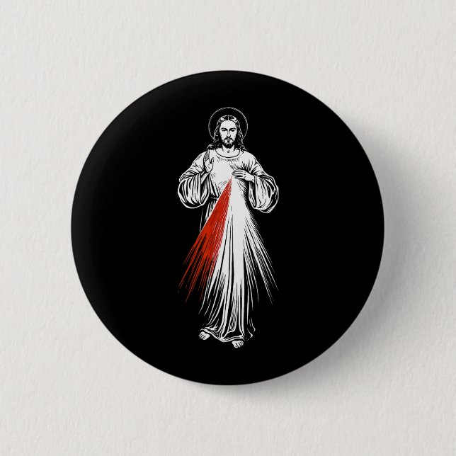 Göttliche Barmherzigkeit Jesus Katholischer Glaube Button (Vorderseite)