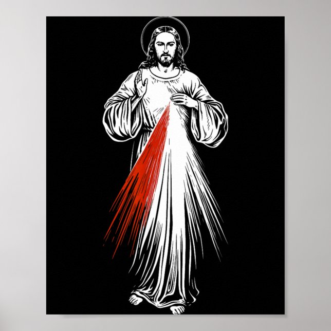 Göttliche Barmherzigkeit Jesus Katholischer Glaube Poster (Vorne)