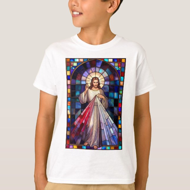 Göttliche Barmherzigkeit Jesus Kinder T-Shirt (Vorderseite)