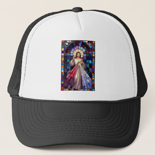 Göttliche Barmherzigkeit Jesus Trucker-Mütze Truckerkappe (Vorderseite)