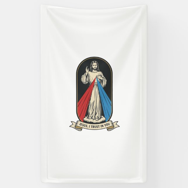Göttliche Barmherzigkeit Jesus Vintage Banner (Vertikal)