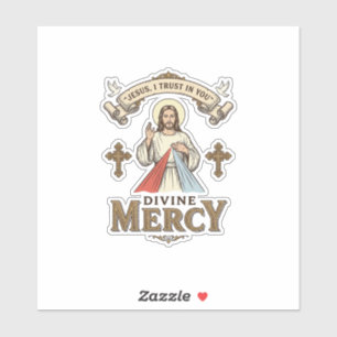 Göttliche Barmherzigkeit Jesus Vintage Gravur Reli Aufkleber