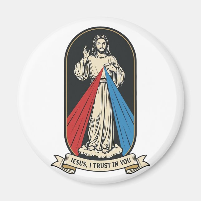 Göttliche Barmherzigkeit Jesus Vintage Magnet (Vorne)