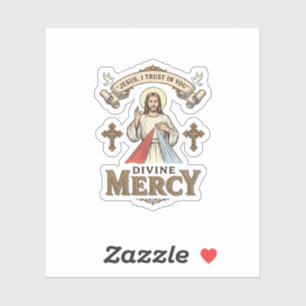 Göttliche Barmherzigkeit Jesus Vintage-Stich relig Aufkleber