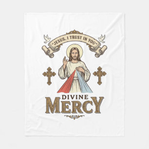 Göttliche Barmherzigkeit Jesus Vintage-Stich relig Fleecedecke