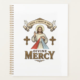 Göttliche Barmherzigkeit Jesus Vintage-Stich relig Planer