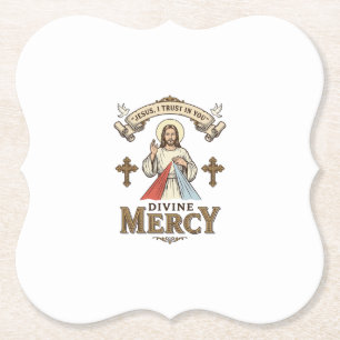 Göttliche Barmherzigkeit Jesus Vintage-Stich relig Untersetzer