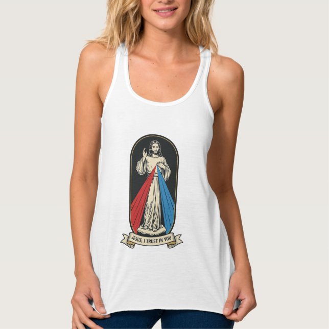 Göttliche Barmherzigkeit Jesus Vintage Tank Top (Vorderseite)