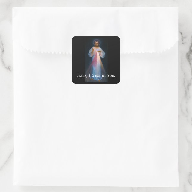Göttliche Barmherzigkeit Quadratischer Aufkleber (Tasche)