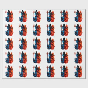 Göttliche Dualität: Blaues Shiva & Ganesha T-Shirt Geschenkpapier
