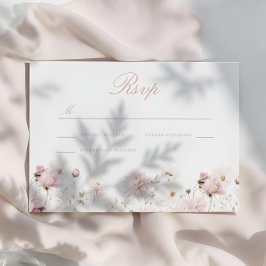 Göttliche Eleganz: Blush Garden Hochzeit der Blume RSVP Karte